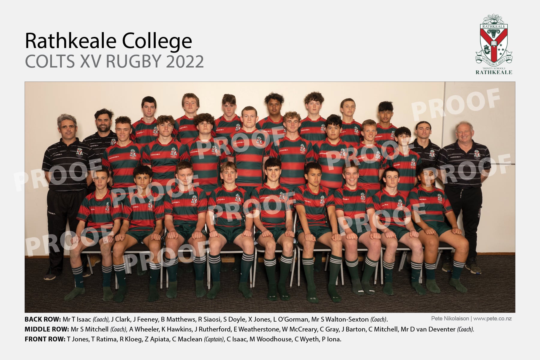 Rugby Colts XV - Rathkeale College 2022