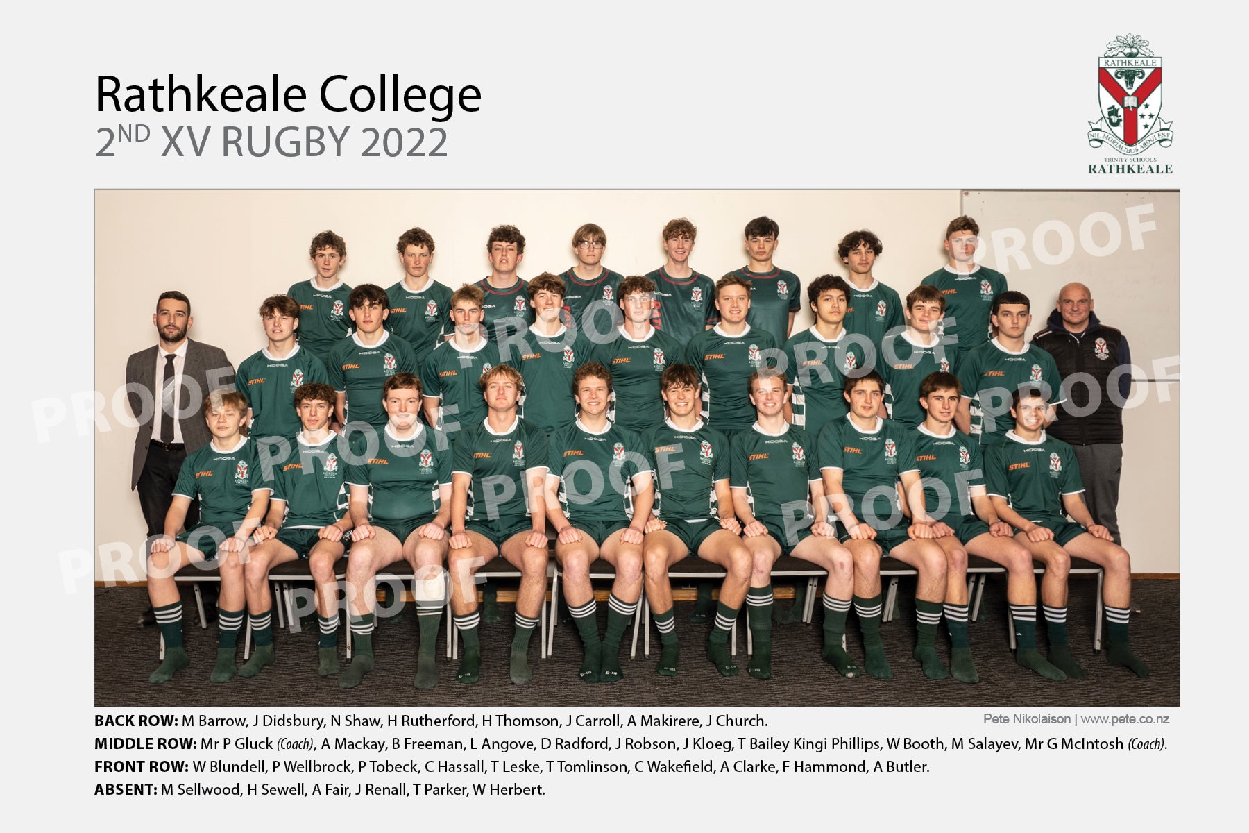 Rugby 2nd XV - Rathkeale College 2022