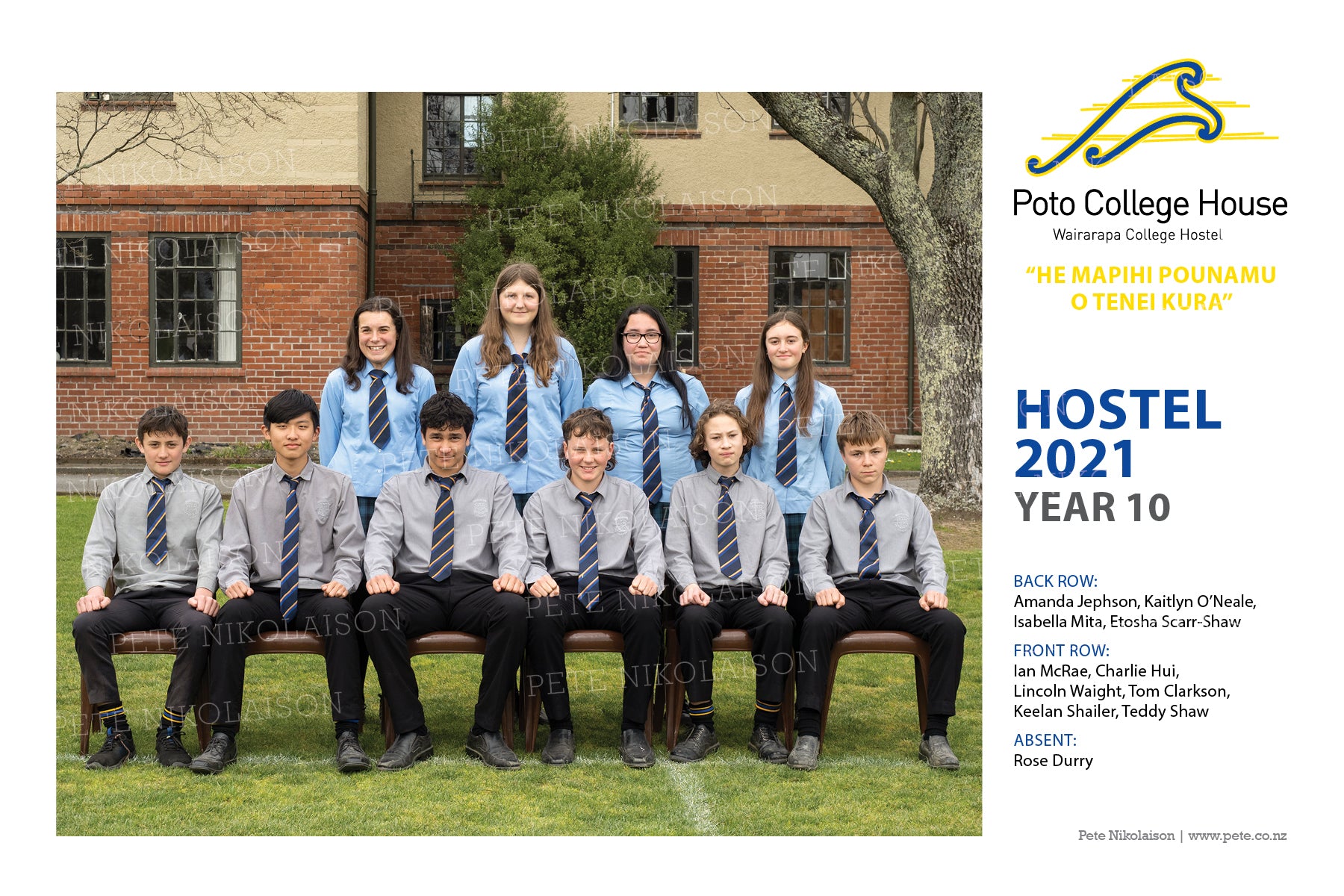 Year 10 Poto College House - 2021